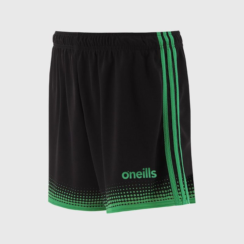 Black / Green Nelson GAA shorts from O'Neills.