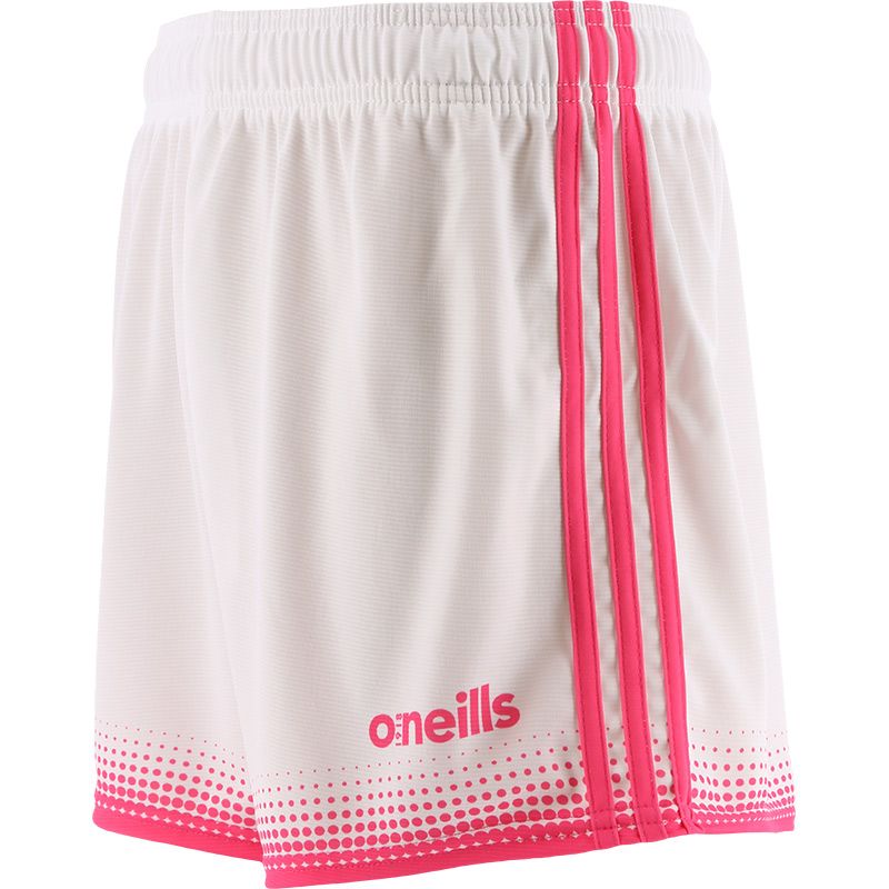 white and pink Nelson GAA shorts by Oâ€™Neills