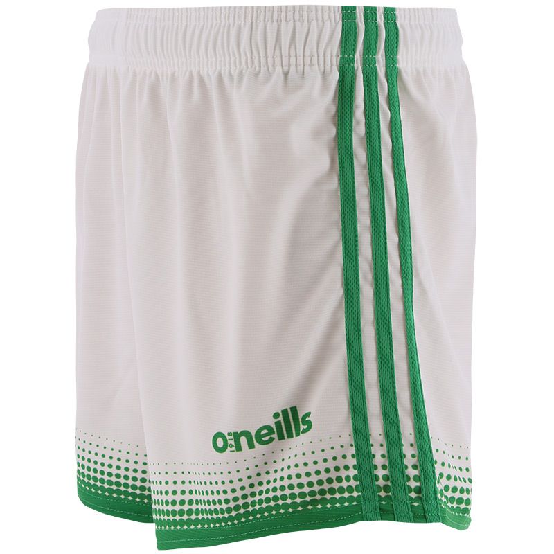 white and green Nelson GAA shorts by O’Neills