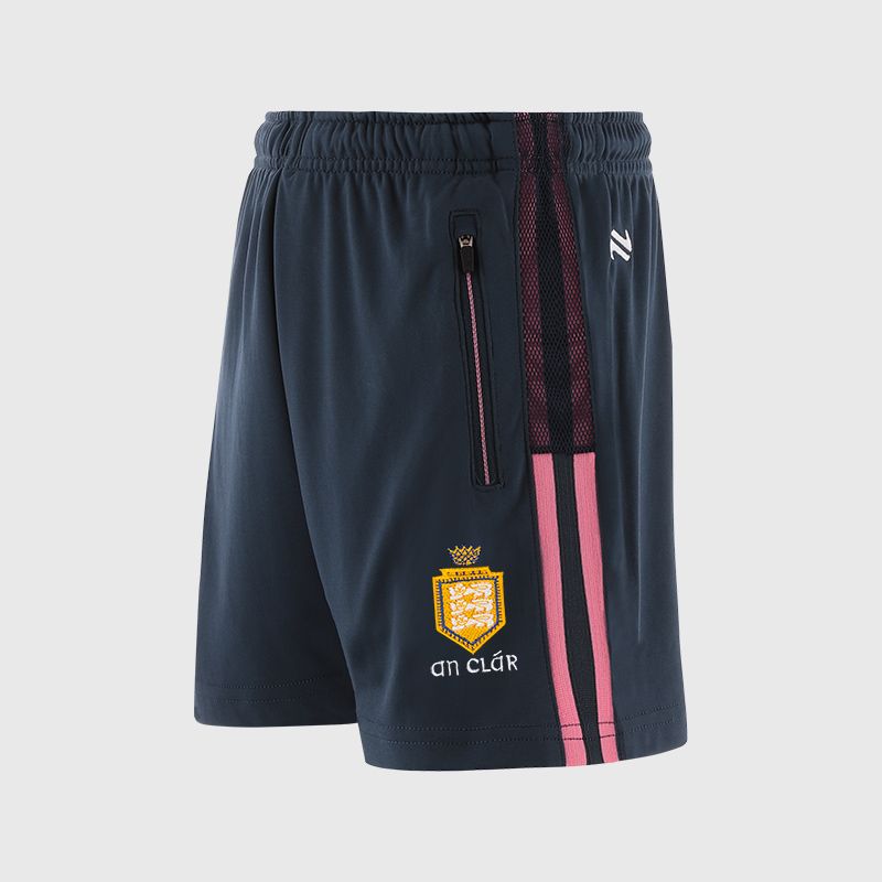 Navy Clare GAA Kids' Electro Training Shorts from O’Neills