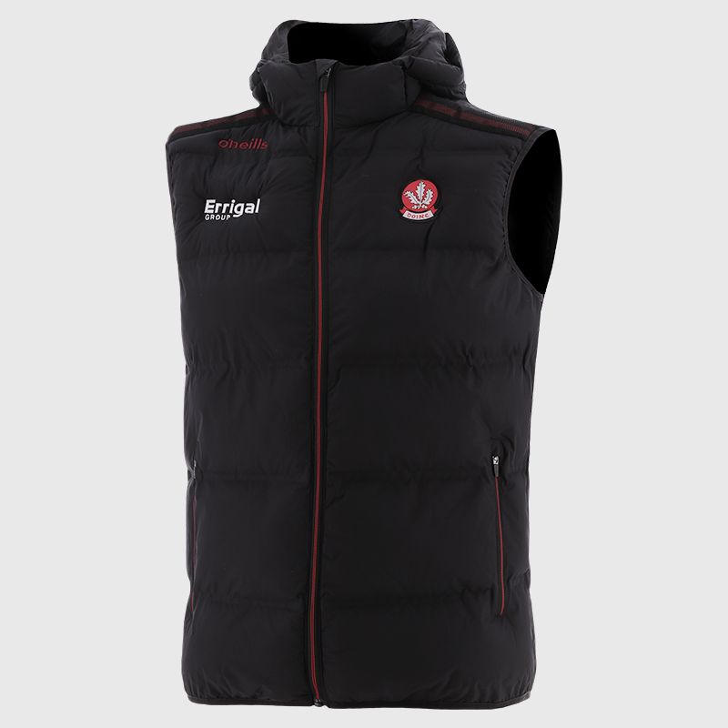 Black Derry GAA Men's Nepal Hooded Padded Gilet from O’Neills.