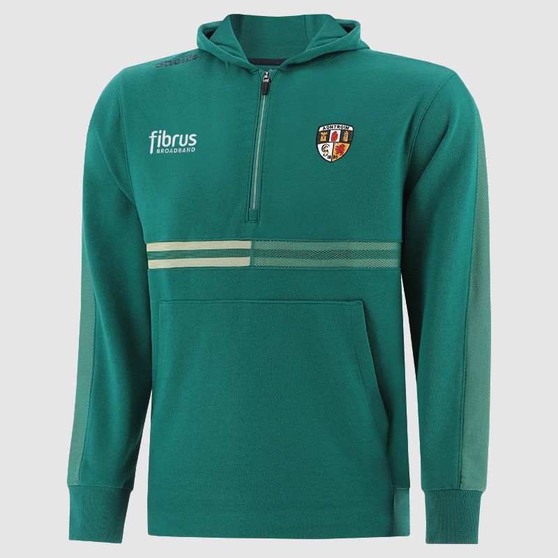 Green Antrim GAA Kids' Nepal Fleece Half Zip Hoodie from O’Neills. 