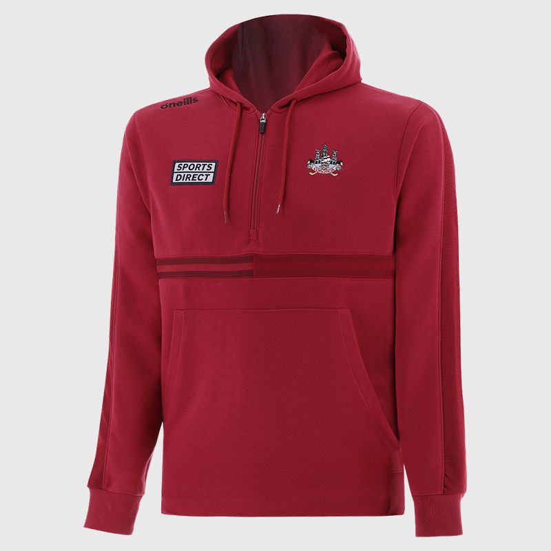 Red / Black GAA Men's Nepal Fleece Half Zip Hoodie from O’Neills. 