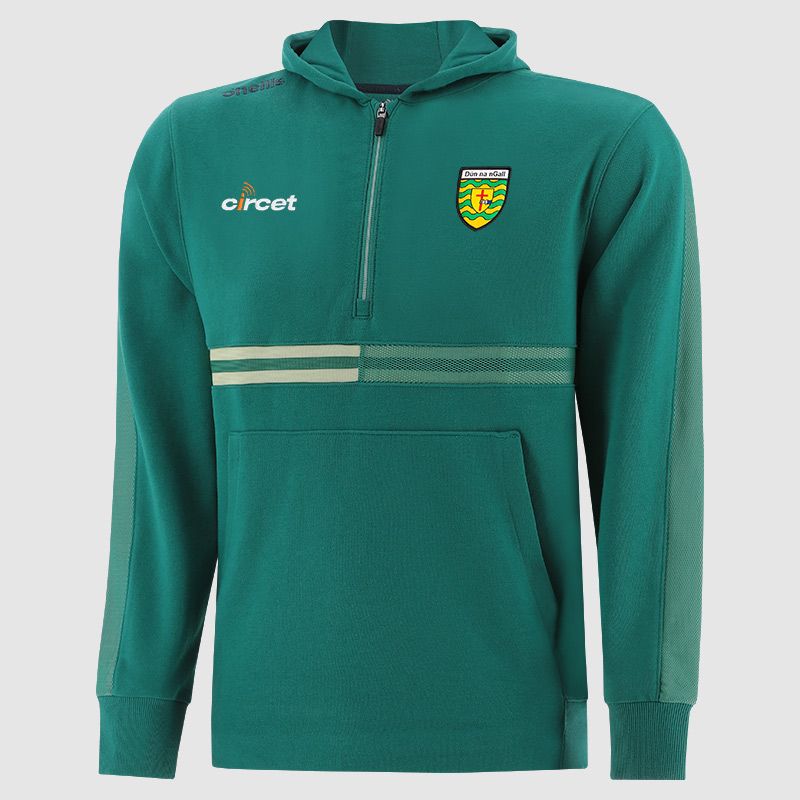 Green Donegal GAA Kids' Nepal Fleece Half Zip Hoodie from O’Neills. 