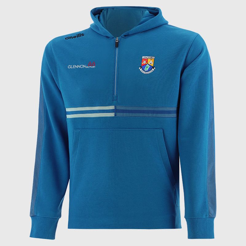 Blue / Black Longford GAA Kid's Nepal Fleece Half Zip Hoodie from O’Neills. 