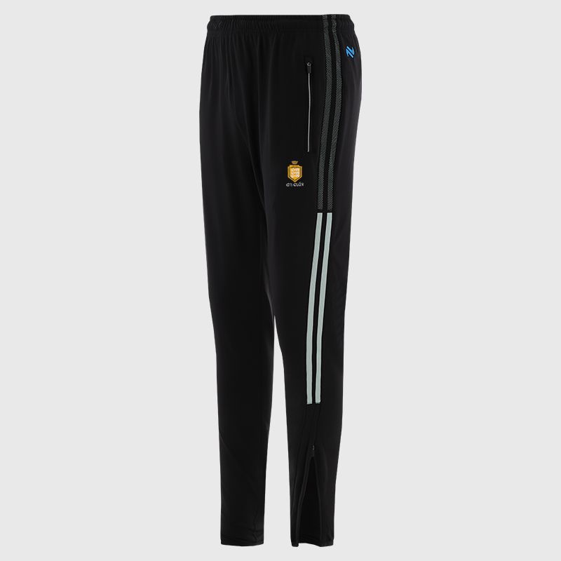 Clare GAA Men's Nepal Brushed Skinny Tracksuit Bottoms from O’Neills with elasticated waistband, 2 zipped pockets and outer leg zips.
