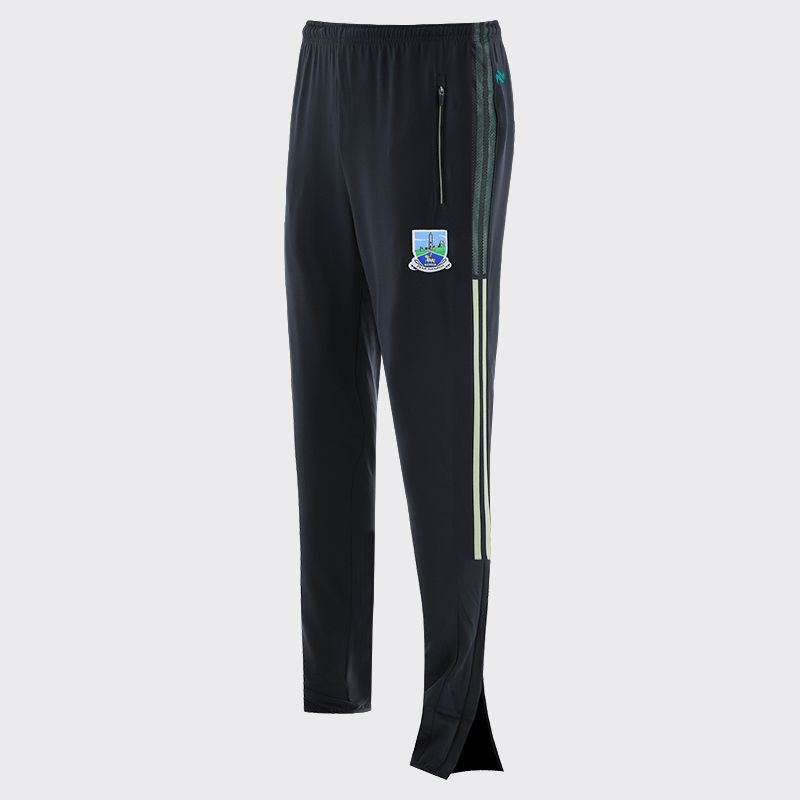 Fermanagh GAA Kids' Nepal Brushed Skinny Tracksuit Bottoms from O’Neills with elasticated waistband, 2 zipped pockets and outer leg zips.