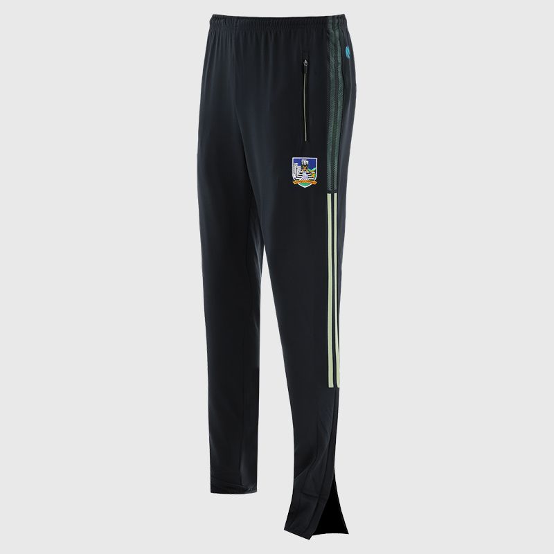 Limerick GAA Kids' Nepal Brushed Skinny Tracksuit Bottoms from O’Neills with elasticated waistband, 2 zipped pockets and outer leg zips.