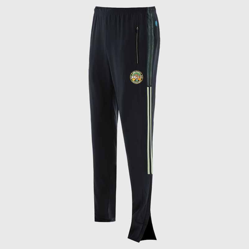 Offaly GAA Men's Nepal Brushed Skinny Tracksuit Bottoms from O’Neills with elasticated waistband, 2 zipped pockets and outer leg zips.