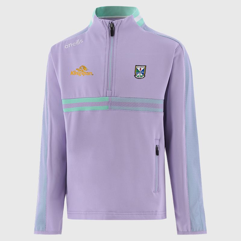 Purple Cavan GAA Kids' Nepal Brushed Half Zip Top from O'Neills