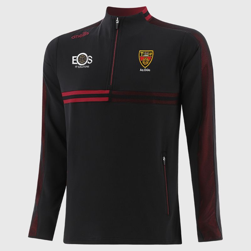 O’Neills Down GAA Men's Nepal Brushed Half Zip Black.