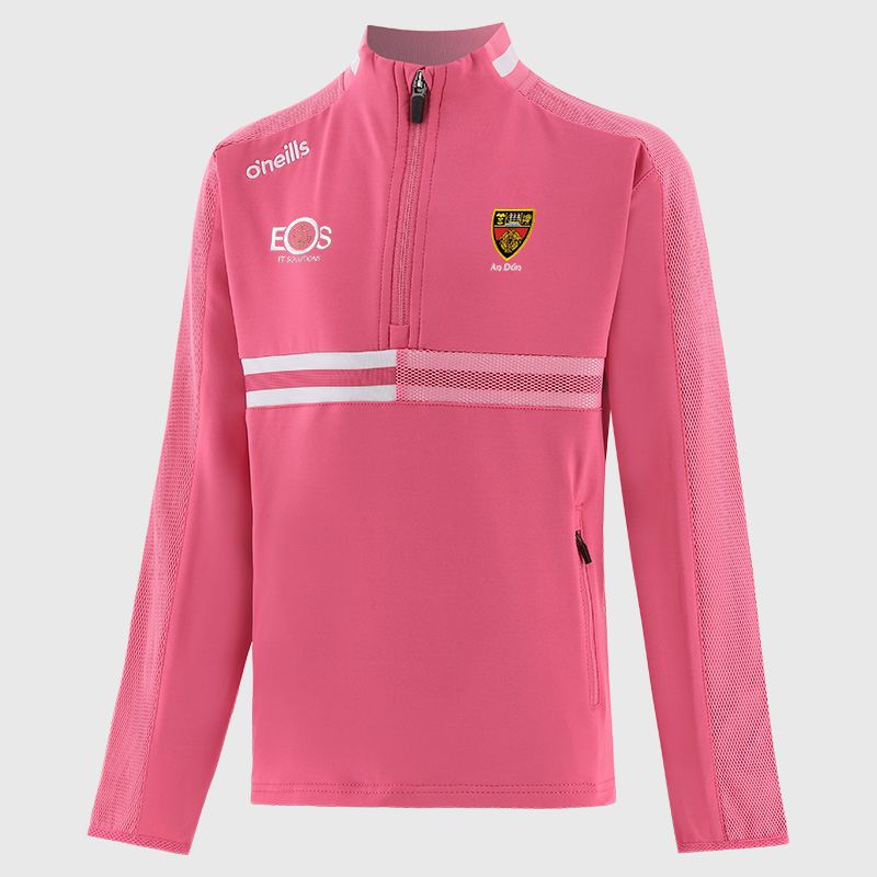 Pink Down GAA Kids' Nepal Brushed Half Zip Top from O’Neills