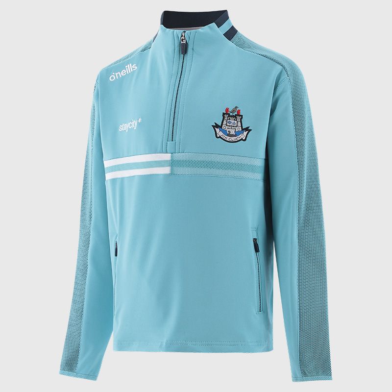 Blue Dublin GAA Kids' Nepal Brushed Half Zip Top by O'Neills