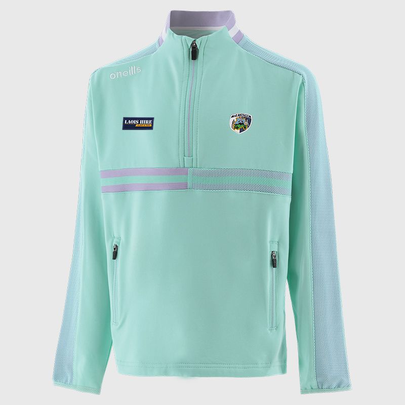 Green Laois GAA Kids' Nepal Brushed Half Zip Top from O'Neills 