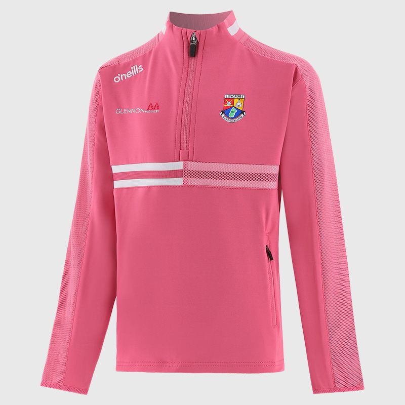 Pink Longford GAA Kids' Nepal Brushed Half Zip Top from O’Neills