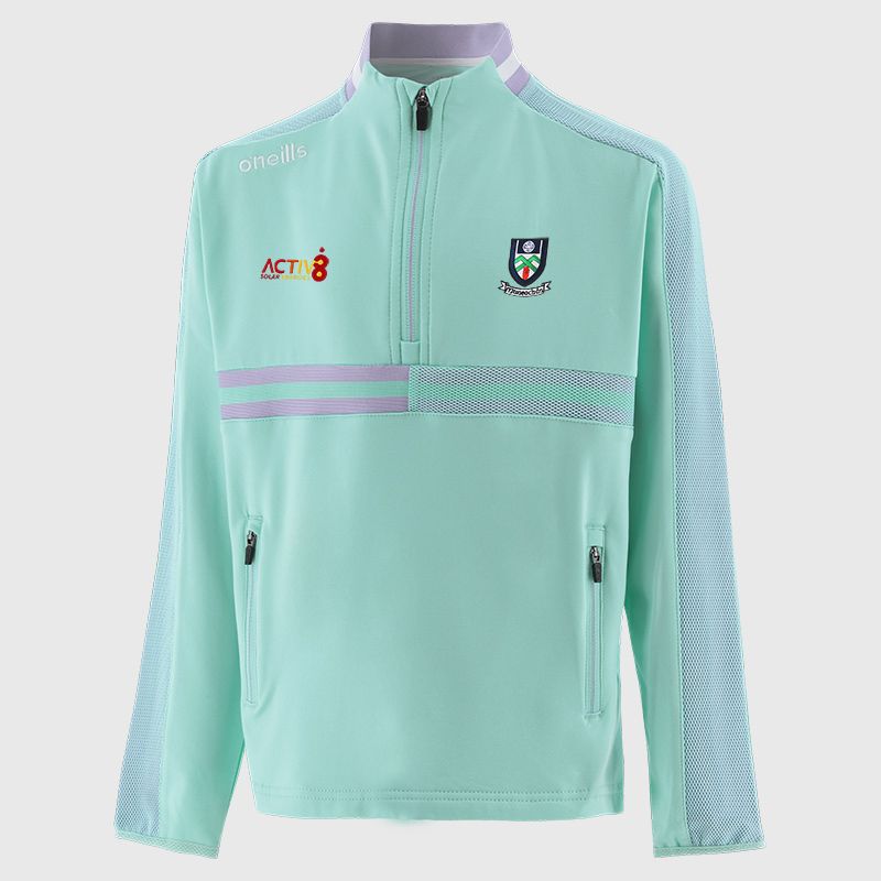 Green Monaghan GAA Kids' Nepal Brushed Half Zip Top from O'Neills 