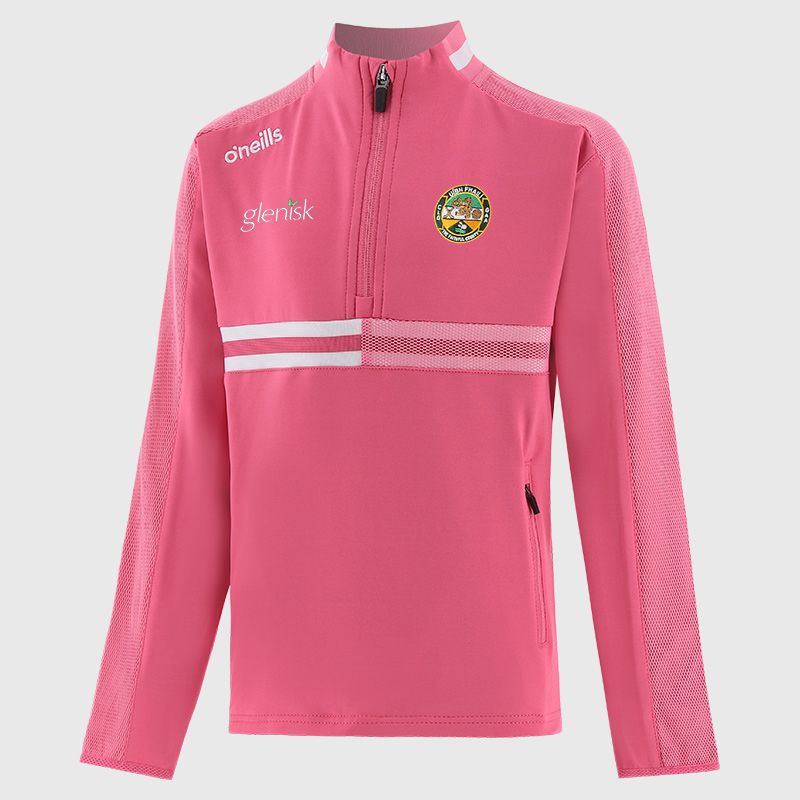 Pink Offaly GAA Kids' Nepal Brushed Half Zip Top from O'Neills