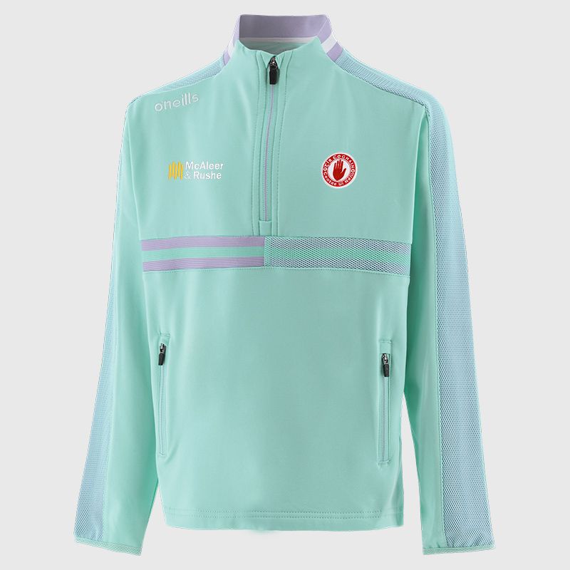 Green Tyrone GAA Kids' Nepal Brushed Half Zip Top from O'Neills
