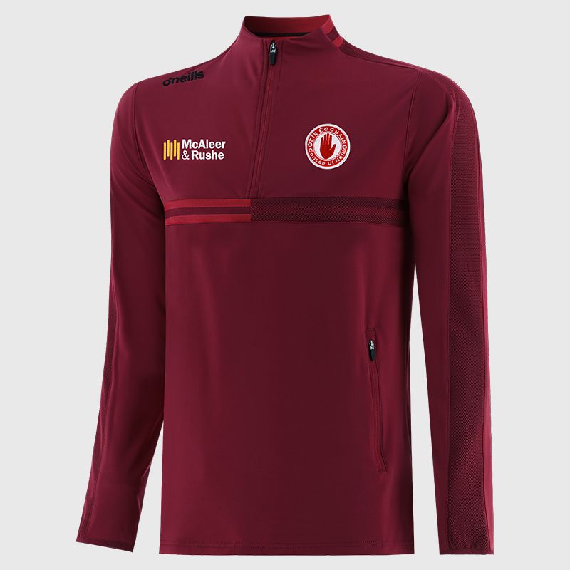 Red Tyrone GAA Men's Nepal Brushed Half Zip Top by O'Neills