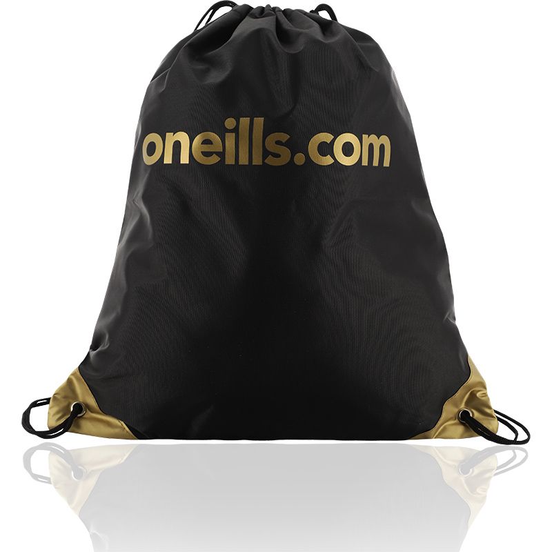 Black and gold oneills.com gym string bag from O'Neills.
