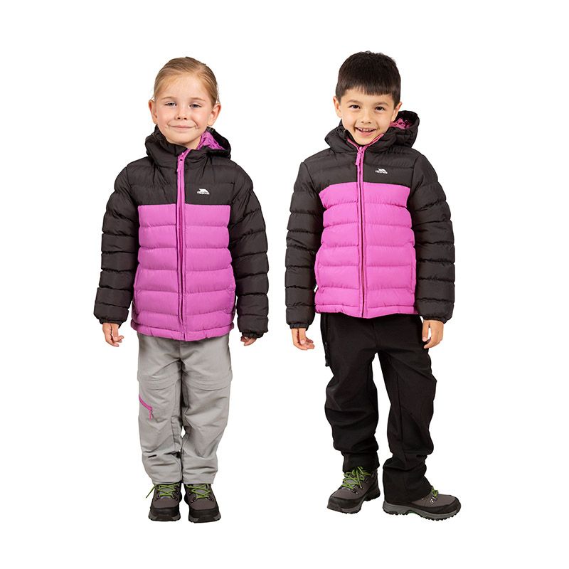 Kids' Pink Trespass Oskar Padded Jacket, with 2 pockets from O'Neills.