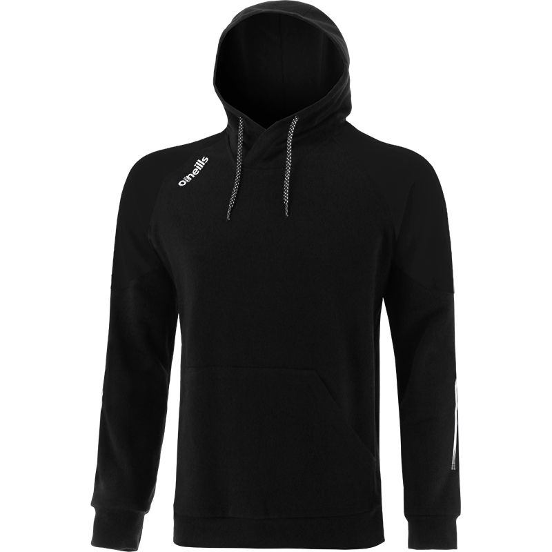 Black women's pullover fleece hoodie with front kangaroo pocket by O’Neills.