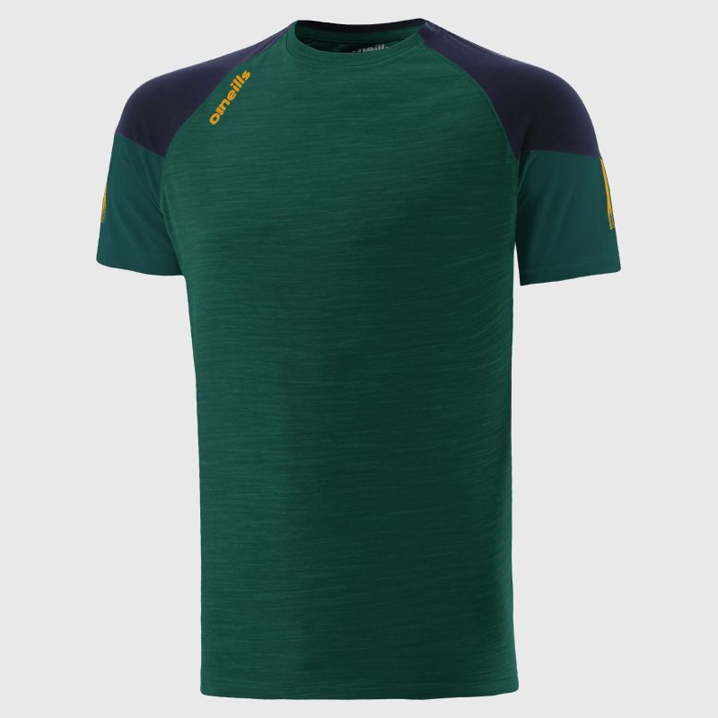 Green Men's T-Shirt with crew neck and stripes on sleeves by O’Neills.