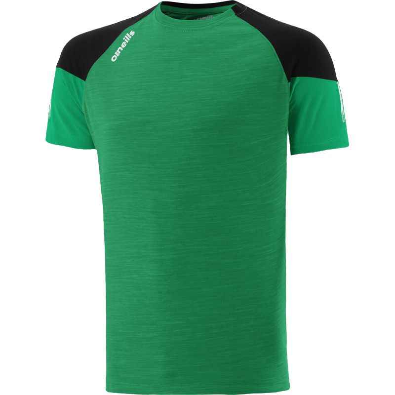 Green Men's  t-shirt with crew neck and stripes on sleeves by O’Neills.