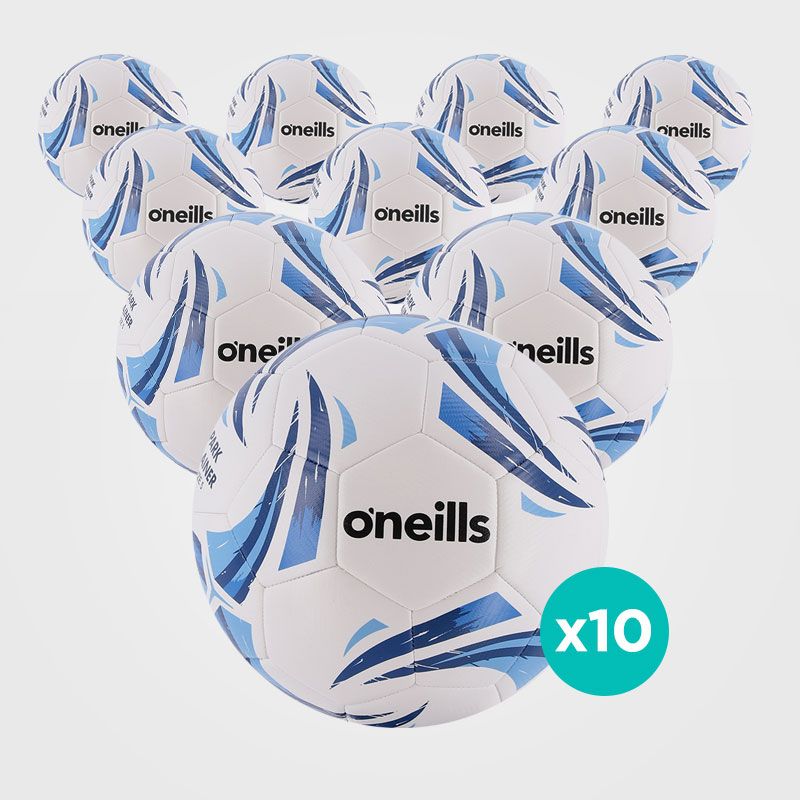 10 Pack white, blue and black durable, high quality training balls from O'Neills