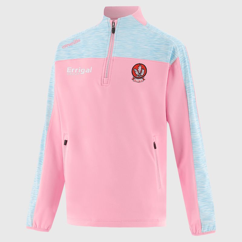 Derry GAA Kids' Paxton Brushed Half Zip Top Pink from O’Neills