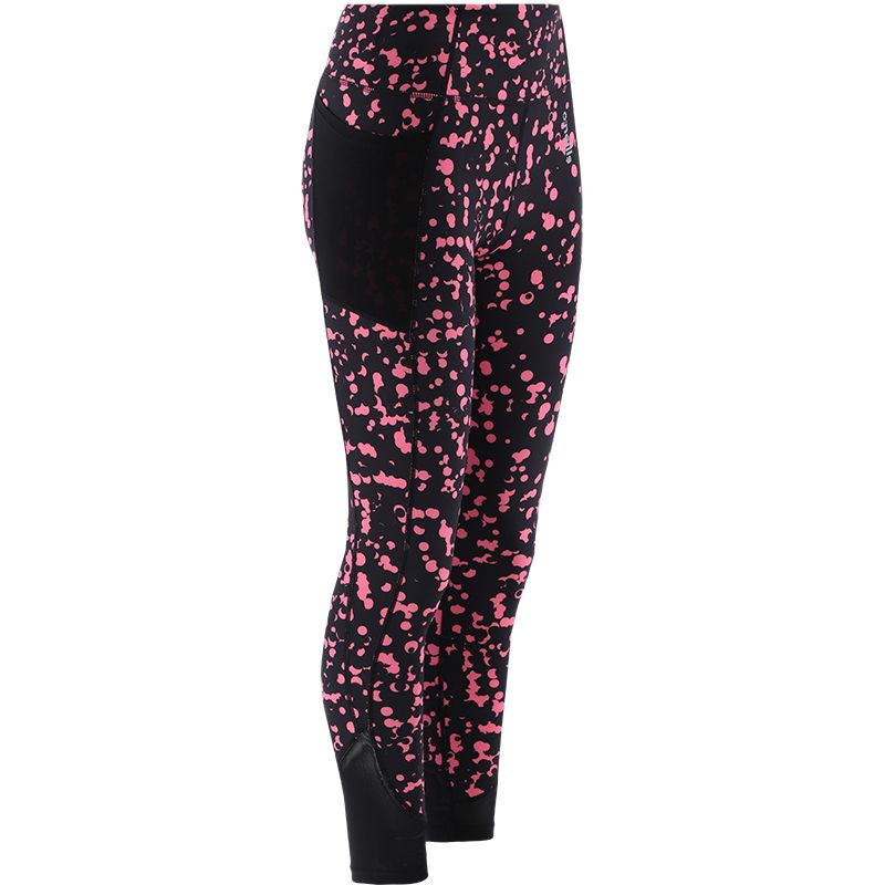 Black / Pink Kids' Perrie 7/8 Leggings with side pocket from o'neills.