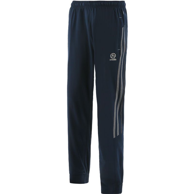 Marine men’s woven tracksuit bottoms with Silver stripes on the sides and zip pockets by O’Neills.