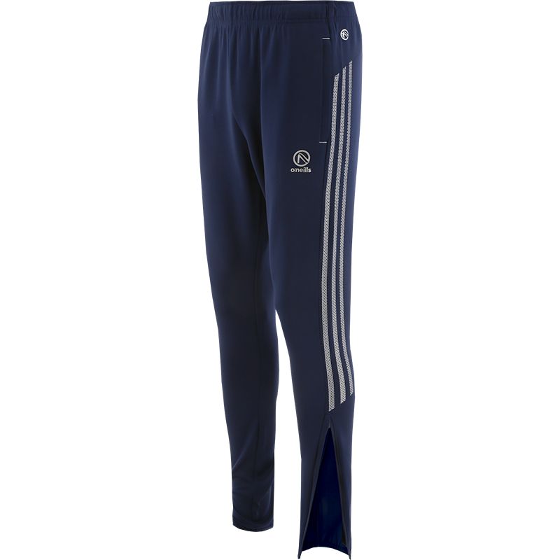 Marine men’s skinny tracksuit bottoms with zip pockets and Silver stripes on the side by O’Neills.