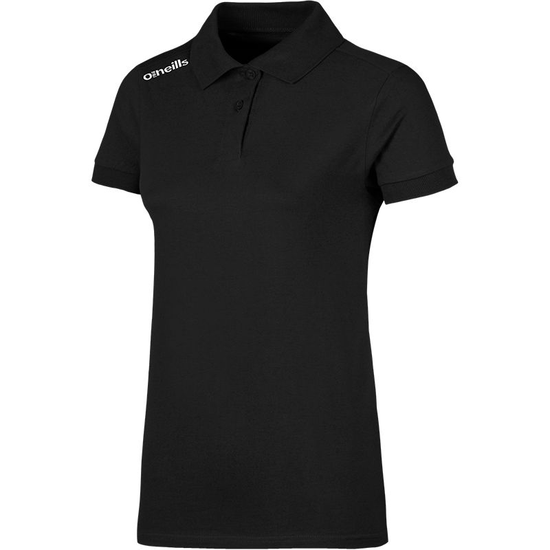 women's black cotton polo shirt