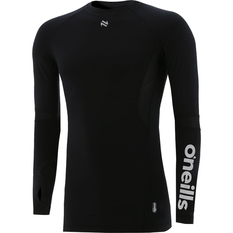 Black O'Neills Men's Pro Body III Fleece Lined Poly Elastane Baselayer Top