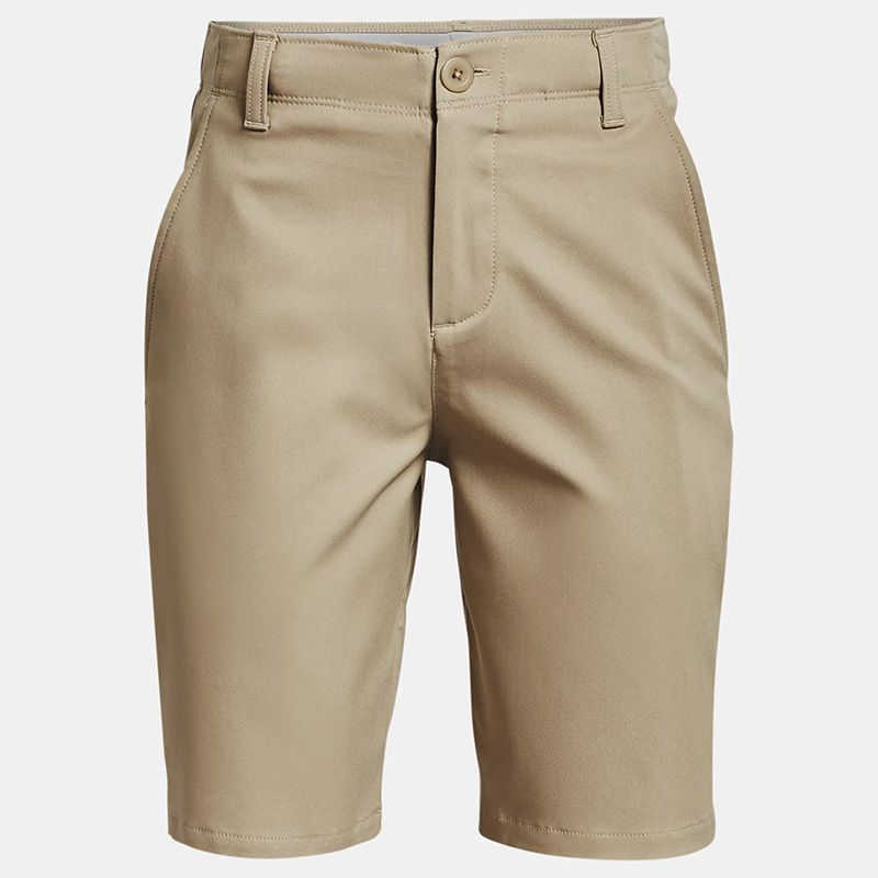 Beige Under Armour Kids' UA Golf Shorts from O'Neill's.