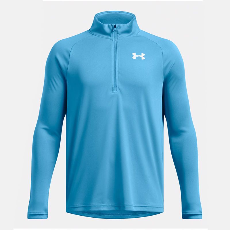 Blue and White Under Armour Kids' UA Tech™ 2.0 Half Zip from O'Neills
