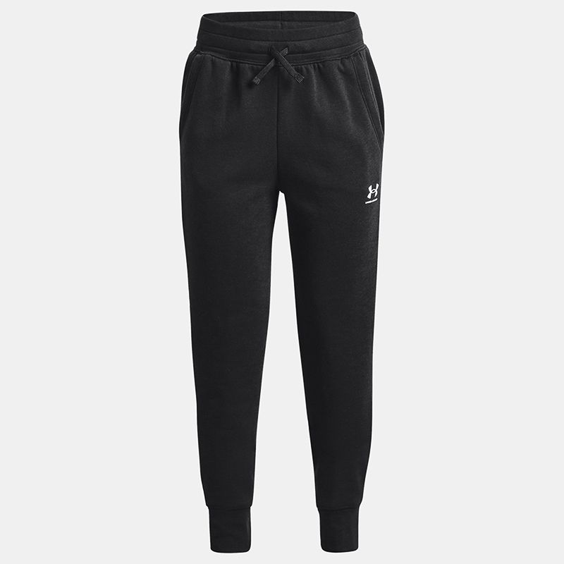 Black and White Under Armour Kids' Rival Fleece EM Joggers, with Open hand pockets from O'Neills.