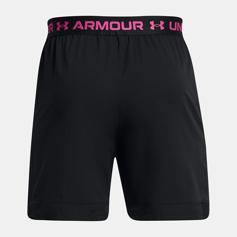 Black Men's Under Armour UA Vanish Woven 6" Shorts with branded waistband from O'Neills.
