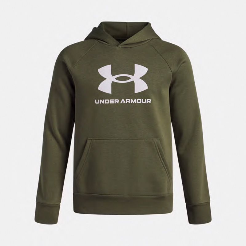 Green Under Armour Kids' UA Rival Fleece Big Logo Hoodie From O'Neills.