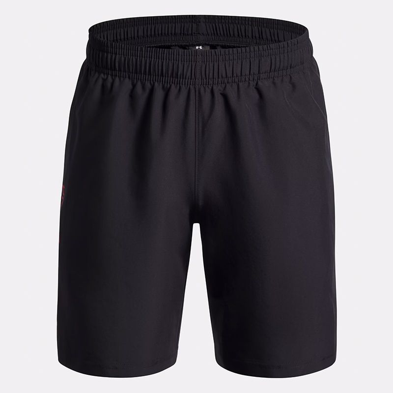 Black and Red Under Armour Kids' UA Tech™ Wordmark Shorts from O'Neills