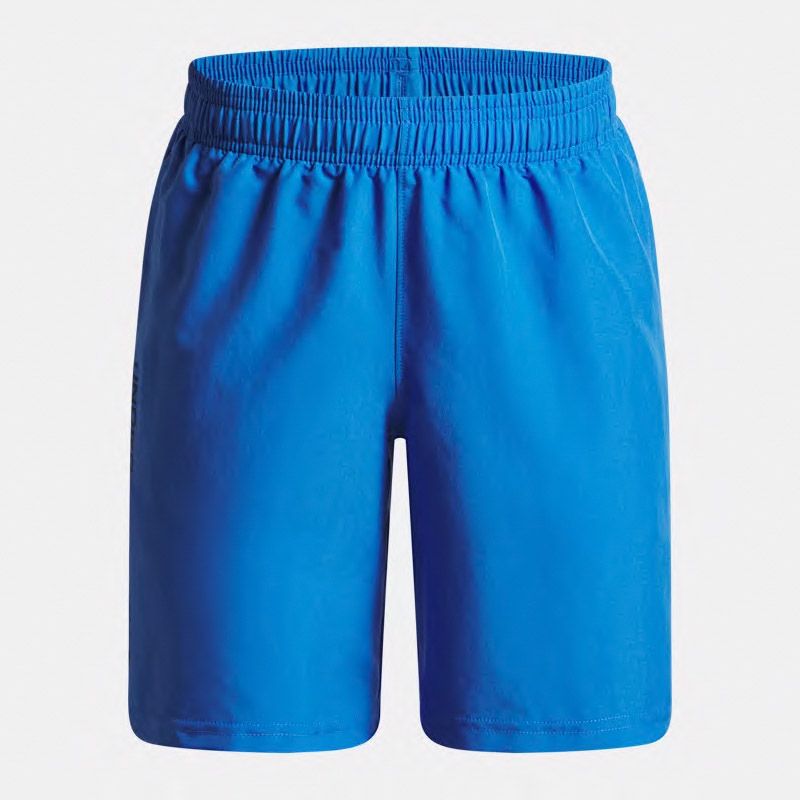Blue Kids' Under Armour UA Woven Wordmark Shorts from O'Neills.