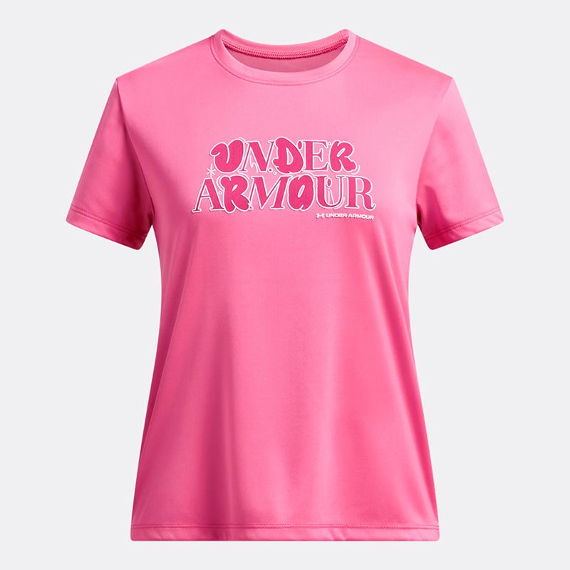 Pink Under Armour Kids' UA Tech™ Wordmark T-Shirt from O'Neills