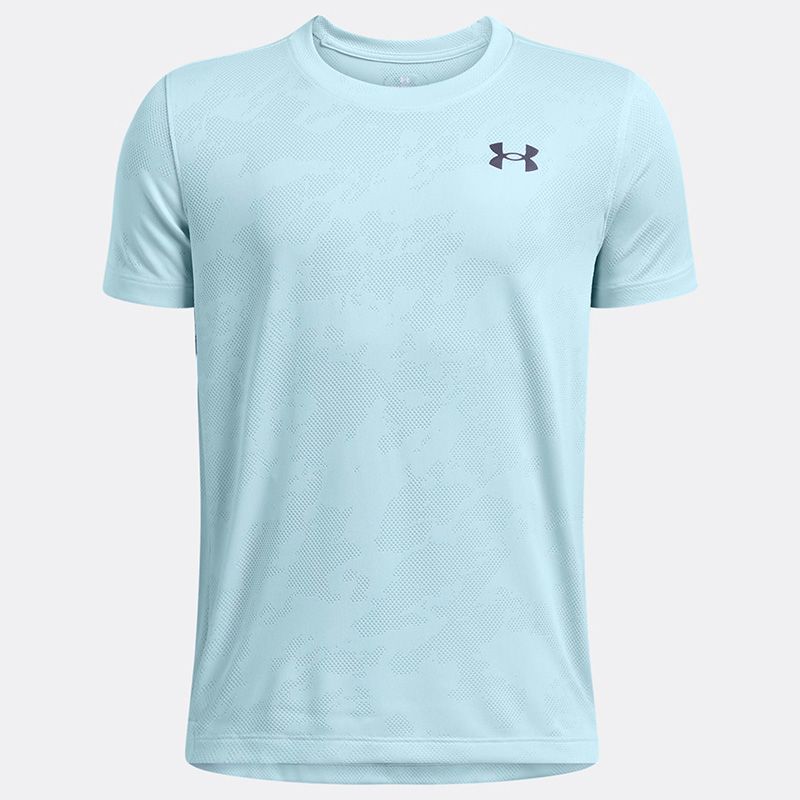 Light Blue and grey Under Armour Kids' UA Tech™ Vent Jacquard T-Shirt from O'Neills