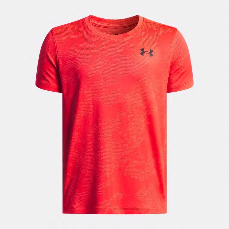 Red and Navy Under Armour Kids' UA Tech™ Vent Jacquard T-Shirt from O'Neills