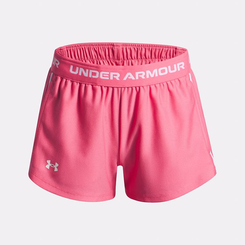 Pink and White Under Armour Kids' UA Tech™ Play Up Shorts from O'Neills