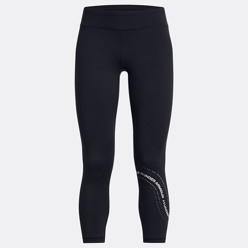Black Under Armour Kids' UA Motion Branded Ankle Leggings from O'Neills
