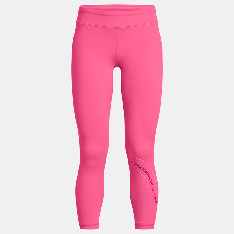 Pink Under Armour Kids' UA Motion Branded Ankle Leggings from O'Neills