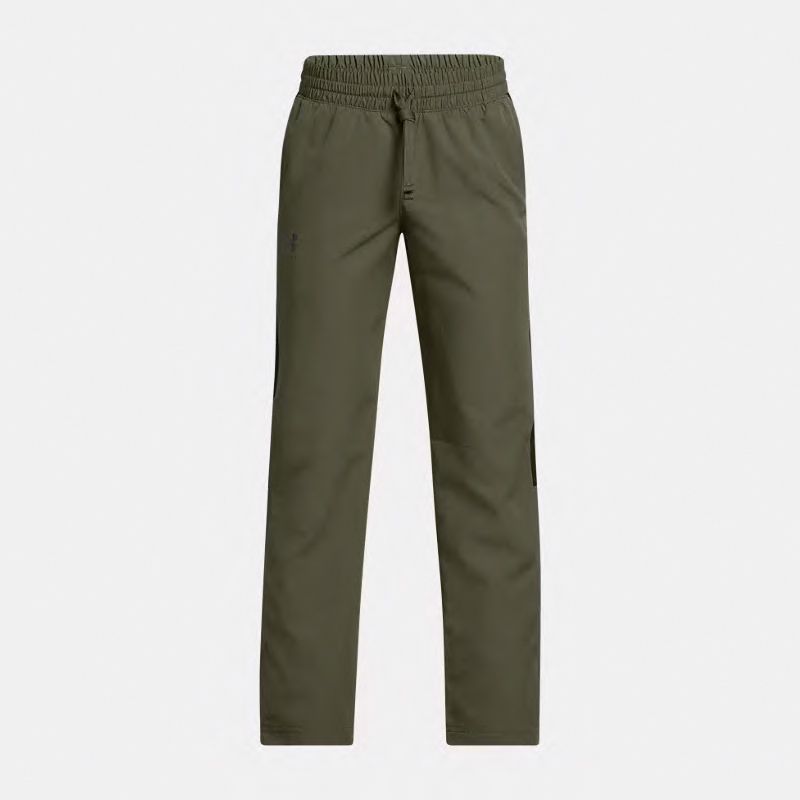 Green and Black Under Armour Kids' UA Rival Woven Pants from O'Neills