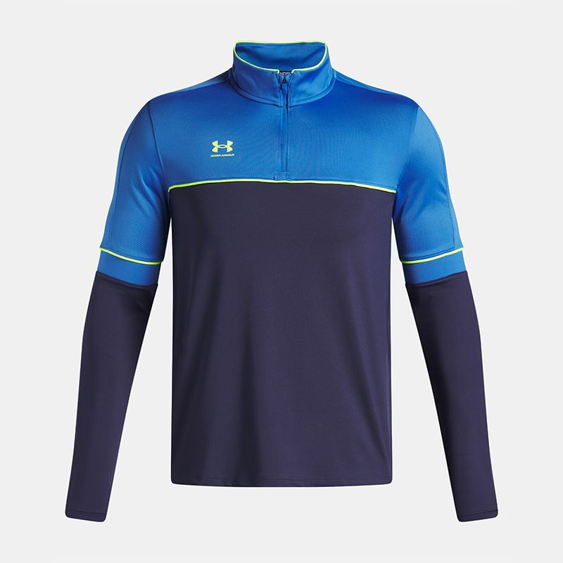 navy blue and yellow Under Armour Men's UA Challenger Training 1/4 Zip Top from O'Neills